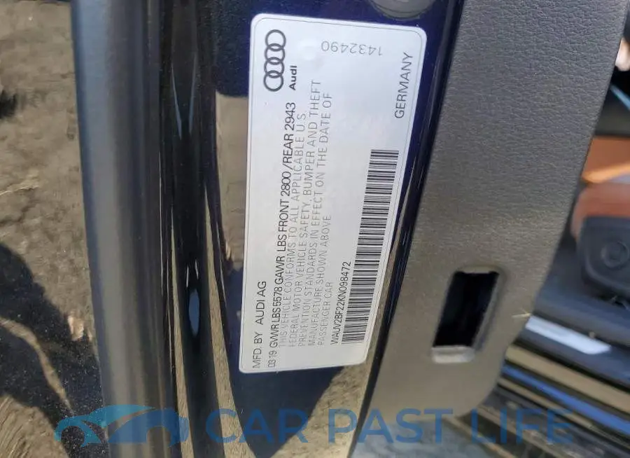 WAUV2BF22KN098472# 12