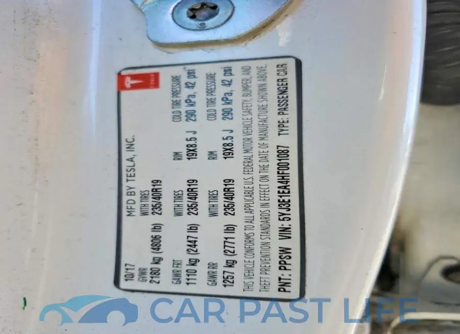 5YJ3E1EA4HF001087# 13
