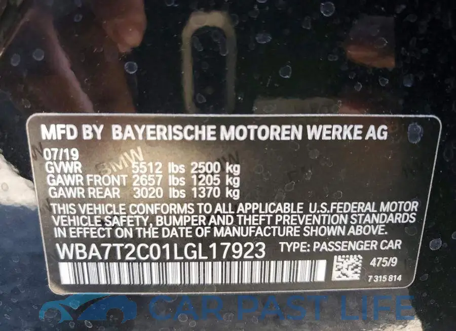WBA7T2C01LGL17923# 13