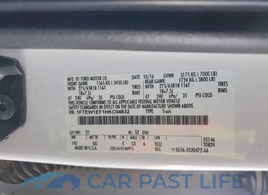 1FTEW1EF1HKC04832# 12