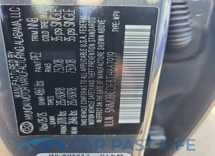 5NMJBCDE8TH662919# 13