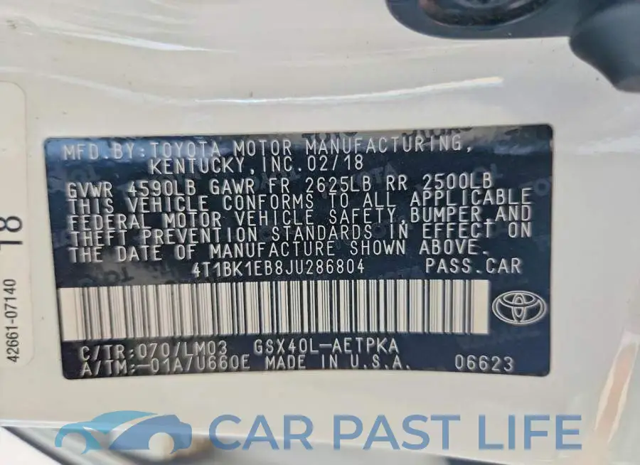 4T1BK1EB8JU286804# 12