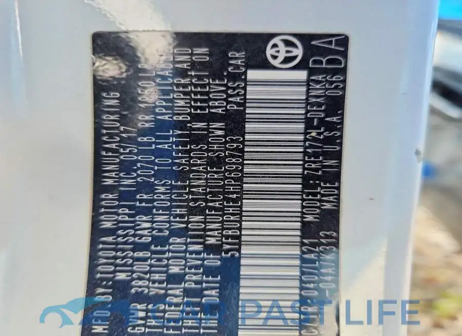 5YFBURHE4HP698793# 12