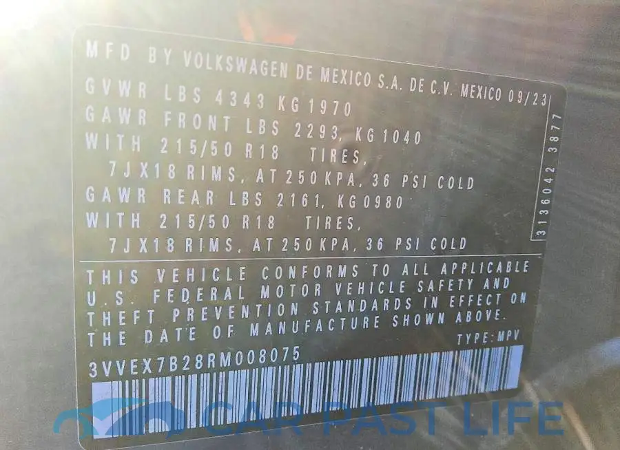 3VVEX7B28RM008075# 13