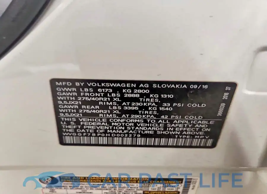 WVGGF7BP0HD002279# 13