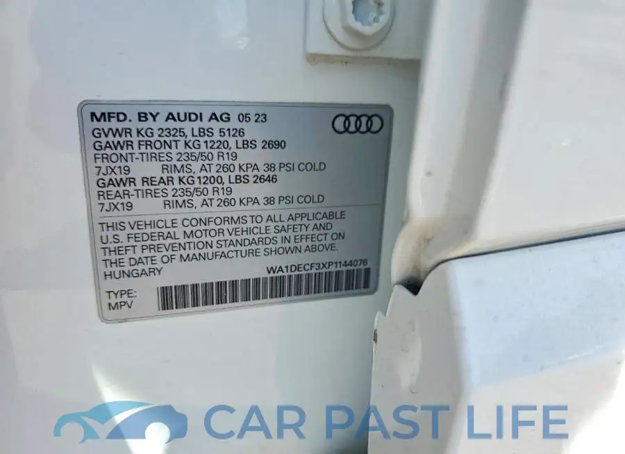 WA1DECF3XP1144076# 13