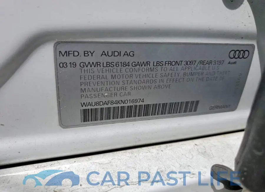 WAU8DAF84KN016974# 12