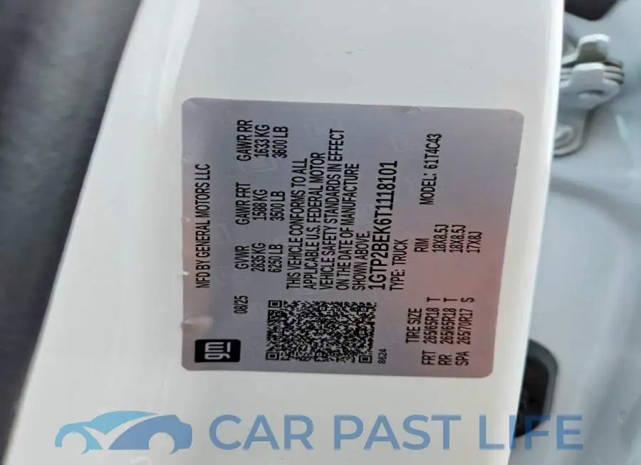 1GTP2BEK6T1118101# 12