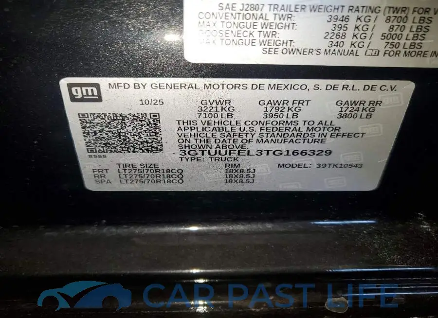 3GTUUFEL3TG166329# 13