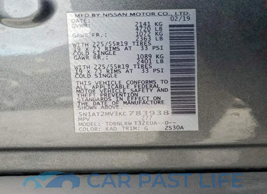 5N1AT2MV3KC783938# 13