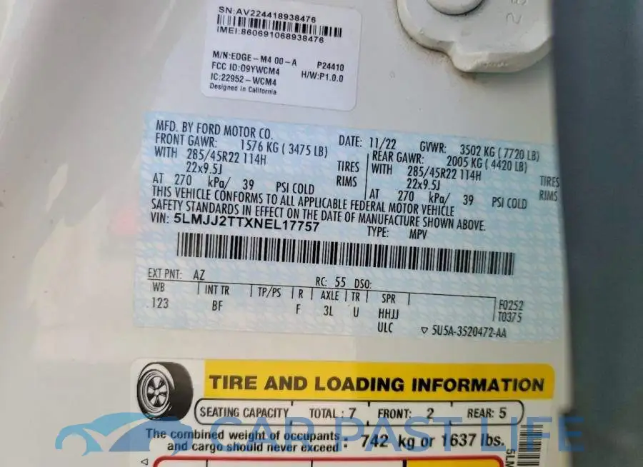 5LMJJ2TTXNEL17757# 13