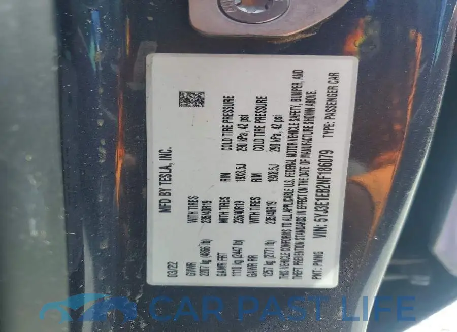 5YJ3E1EB2NF186079# 13