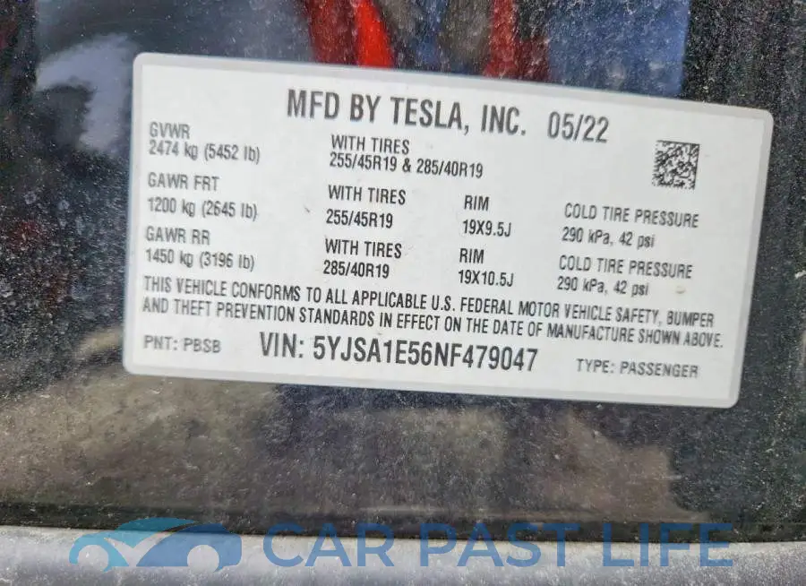 5YJSA1E56NF479047# 12