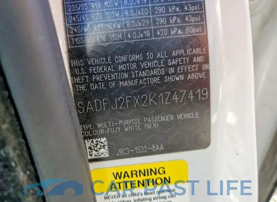 SADFJ2FX2K1Z47419# 13