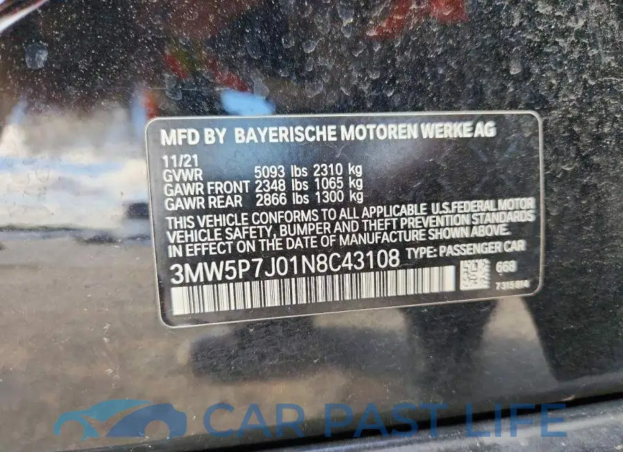 3MW5P7J01N8C43108# 12