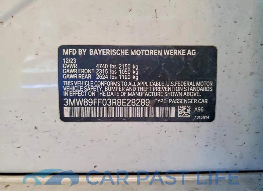 3MW89FF03R8E28289# 12