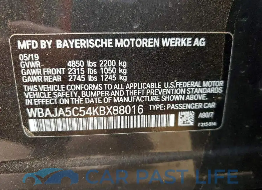 WBAJA5C54KBX88016# 12