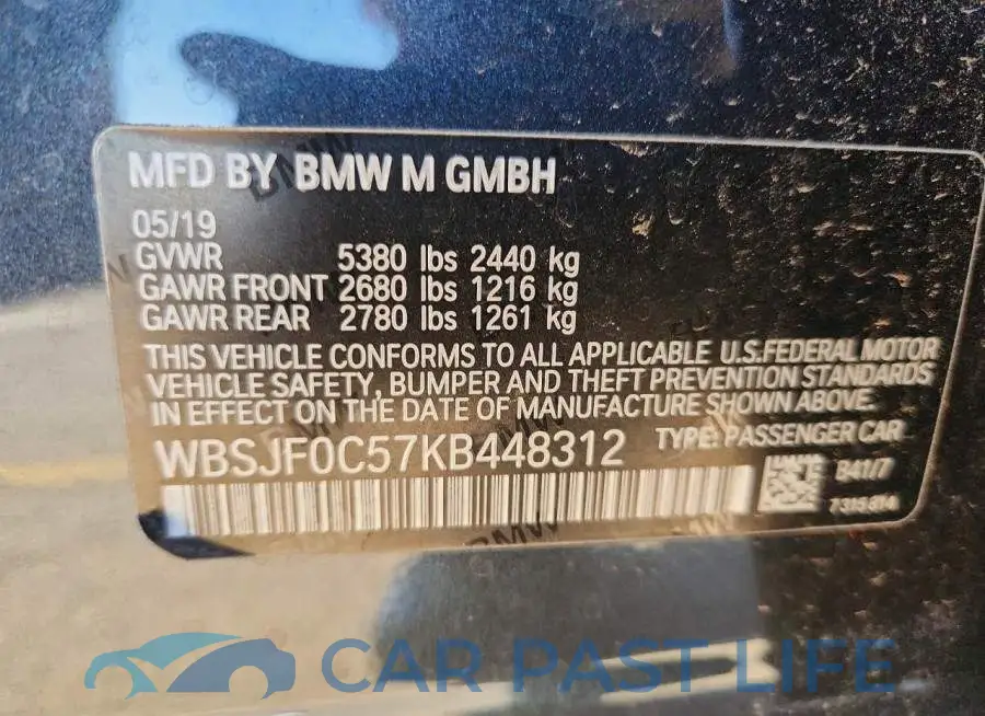 WBSJF0C57KB448312# 12