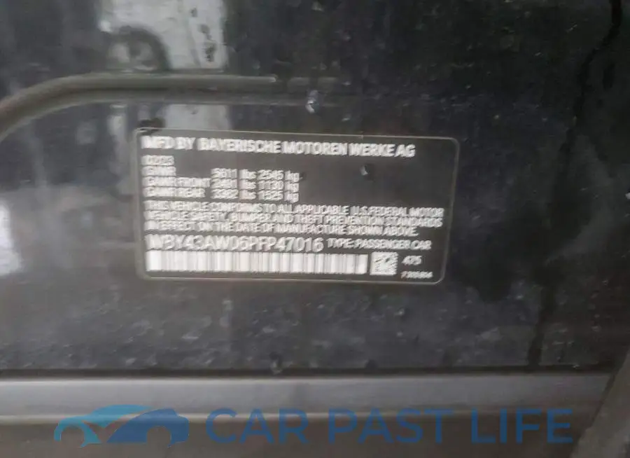WBY43AW06PFP47016# 12