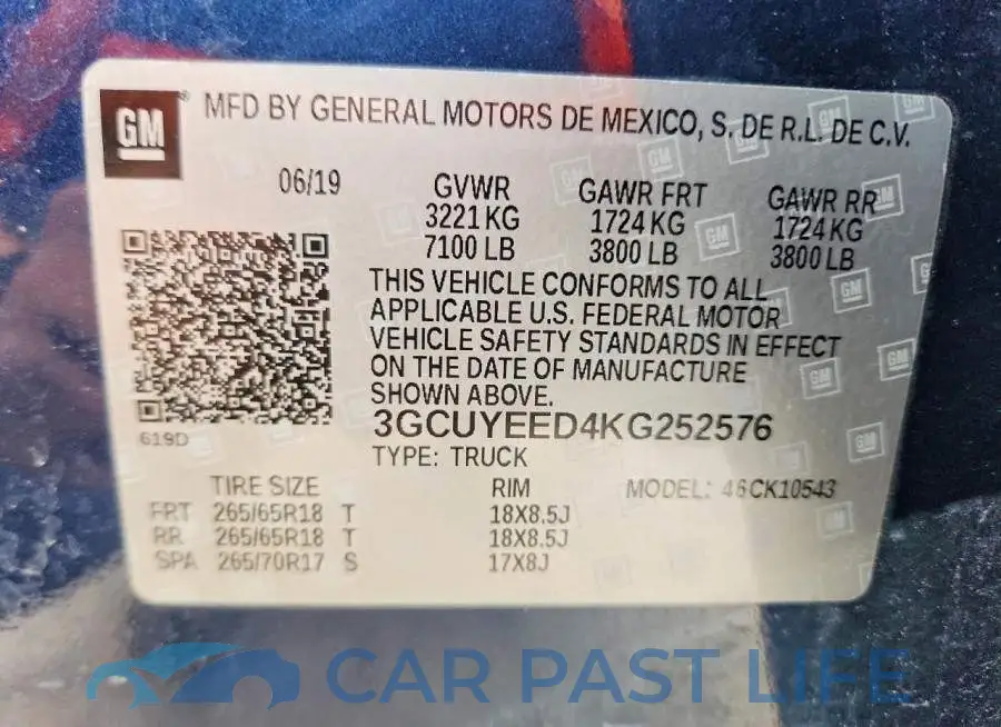 3GCUYEED4KG252576# 13