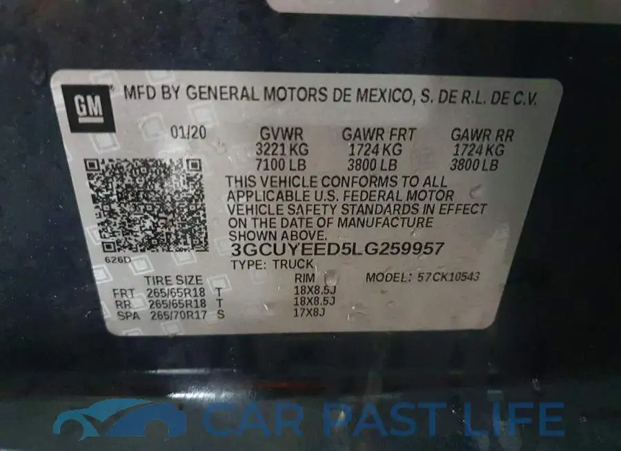 3GCUYEED5LG259957# 13