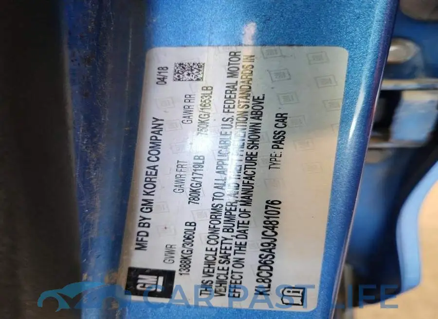 KL8CD6SA9JC481076# 12