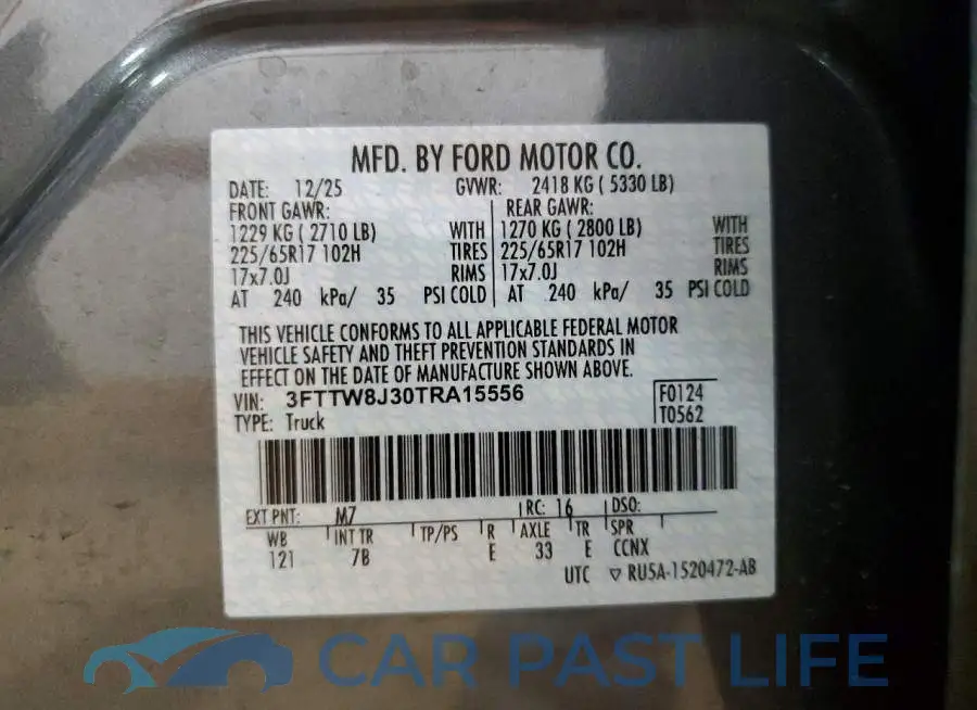 3FTTW8J30TRA15556# 12