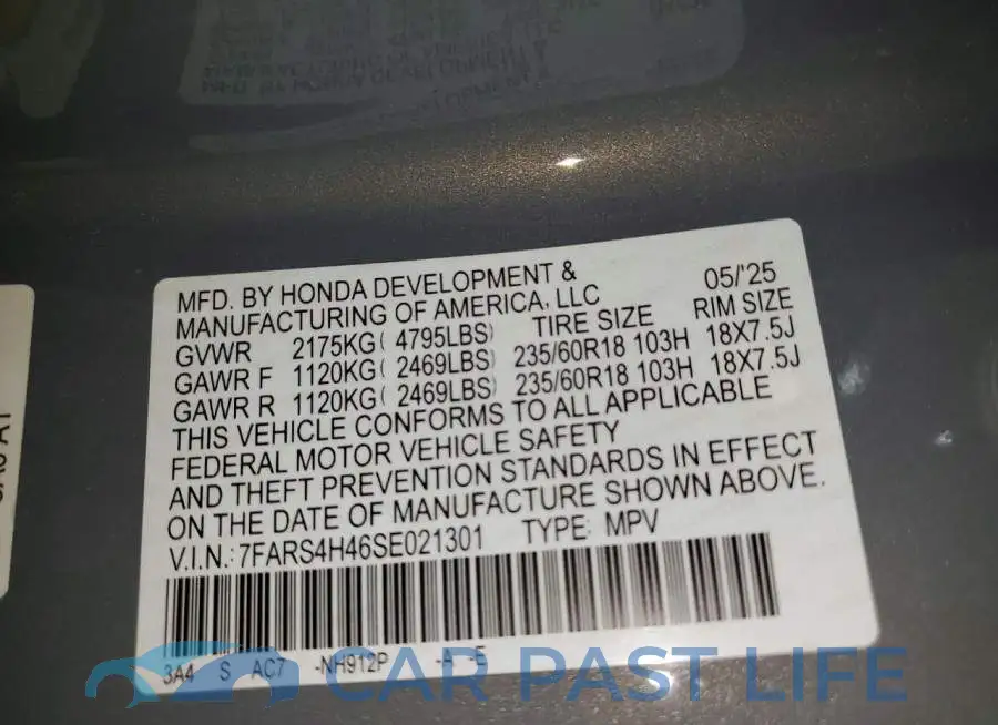 7FARS4H46SE021301# 13