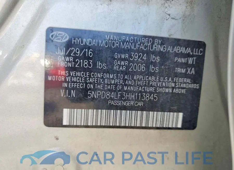 5NPD84LF3HH113845# 12