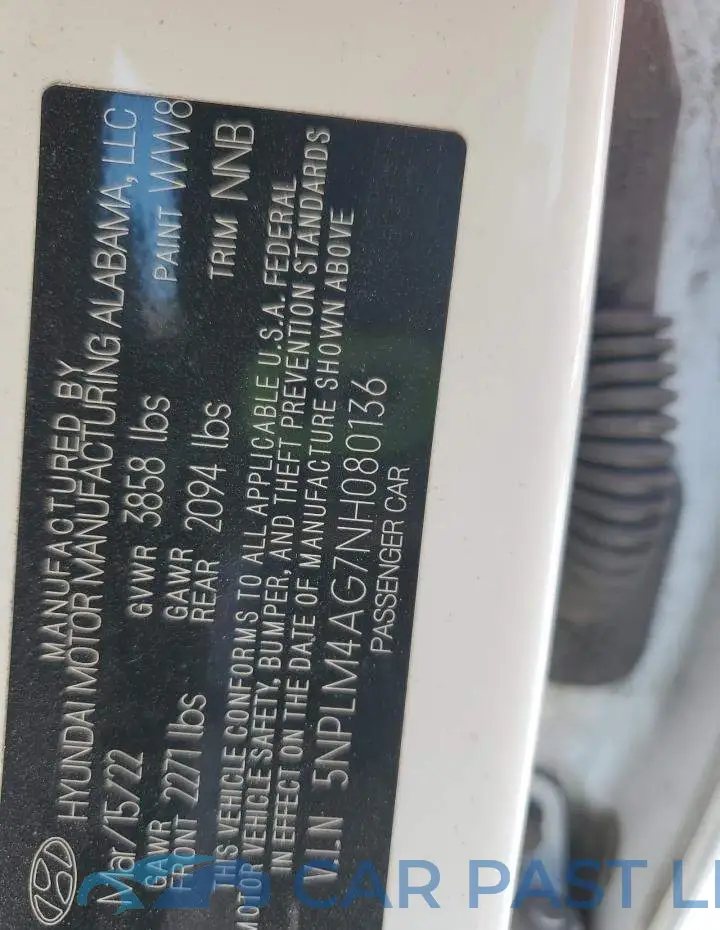 5NPLM4AG7NH080136# 13