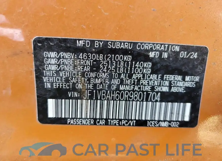 JF1VBAH60R9801704# 12