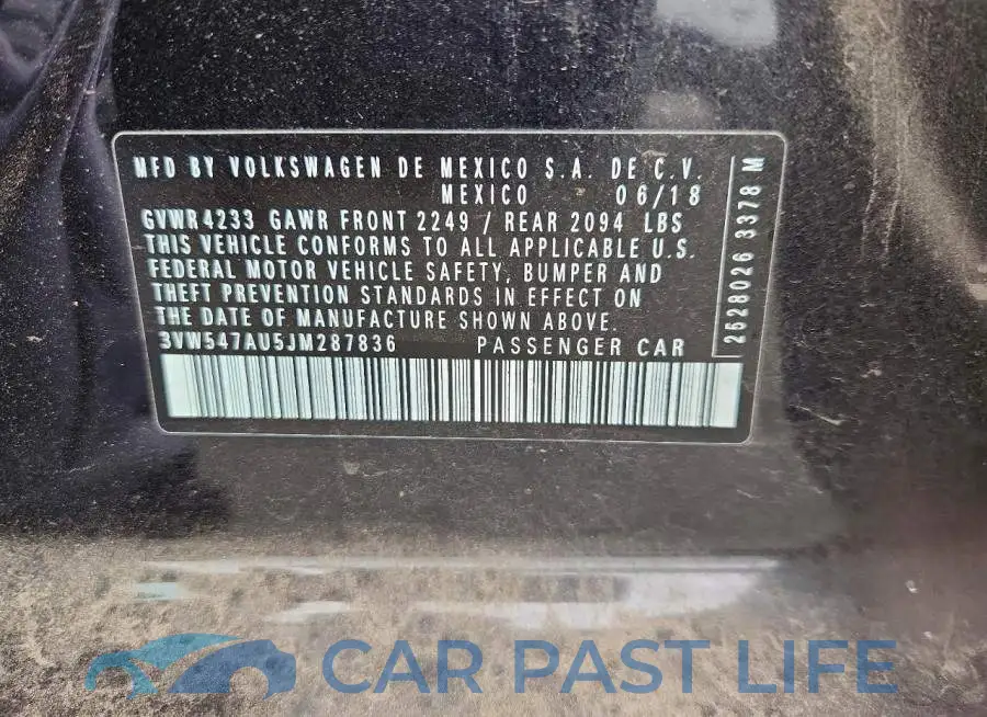 3VW547AU5JM287836# 13
