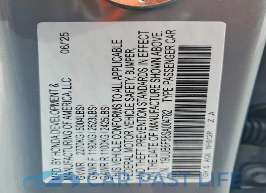 19UUB6F58SA004782# 12