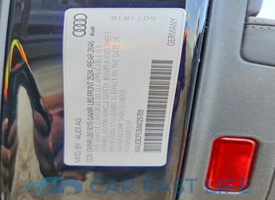 WAUCBCF53MA025709# 12