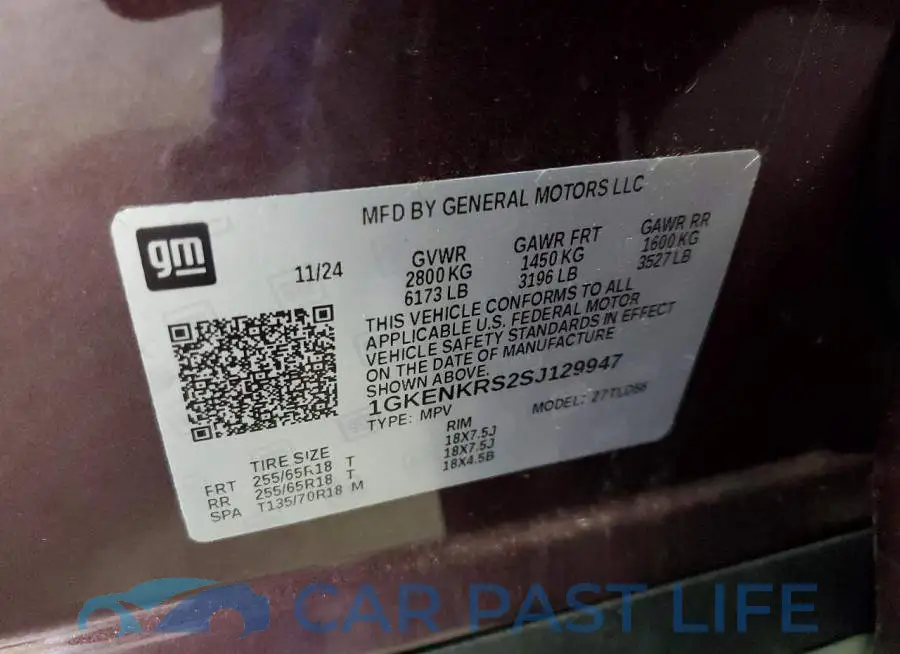 1GKENKRS2SJ129947# 13