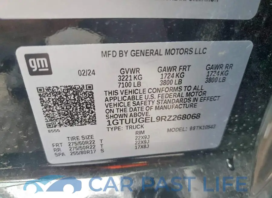 1GTUUGEL9RZ268068# 12