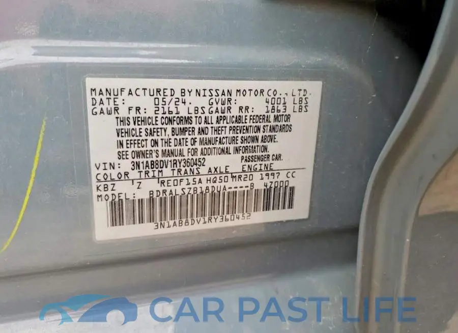 3N1AB8DV1RY360452# 12