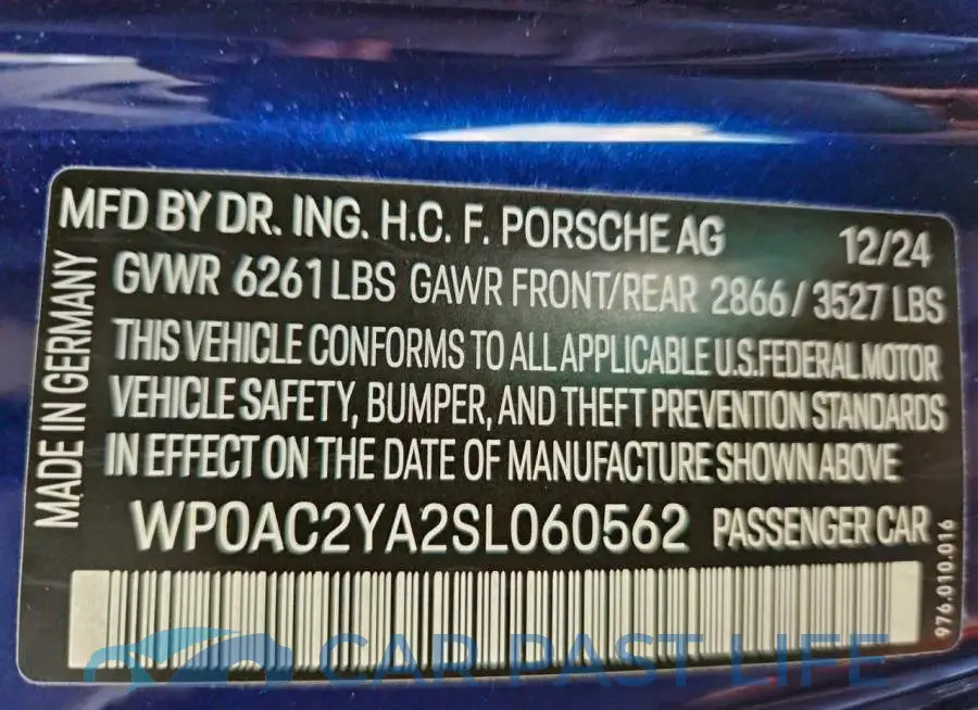 WP0AC2YA2SL060562# 13