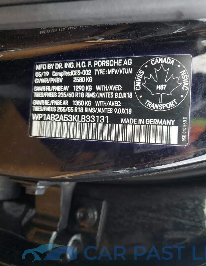 WP1AB2A53KLB33131# 13