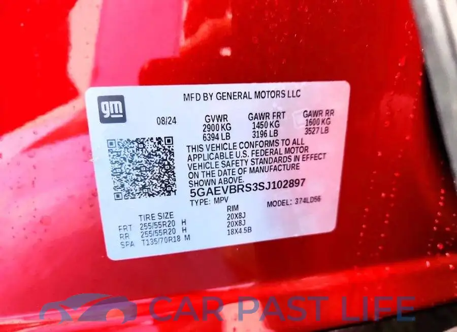 5GAEVBRS3SJ102897# 13