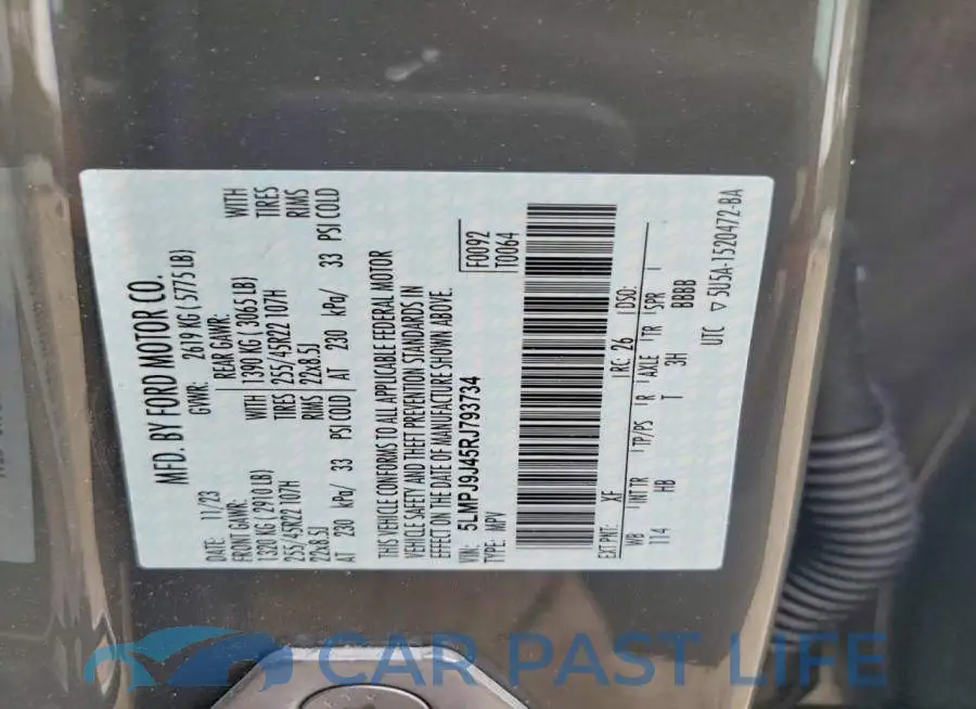 5LMPJ9J45RJ793734# 13