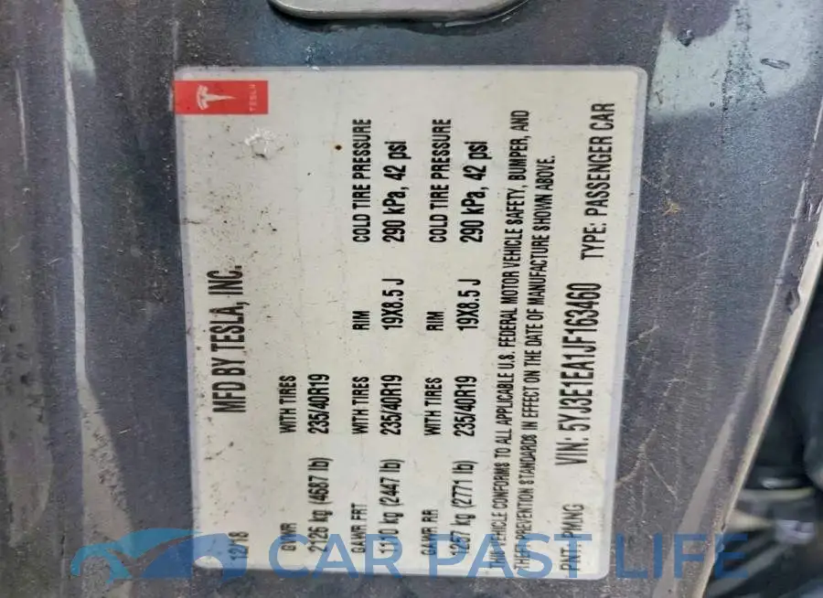5YJ3E1EA1JF163460# 12