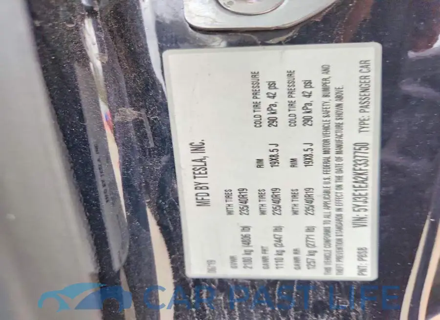 5YJ3E1EA2KF337750# 12