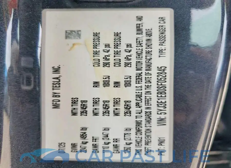 5YJ3E1EB0SF052845# 13