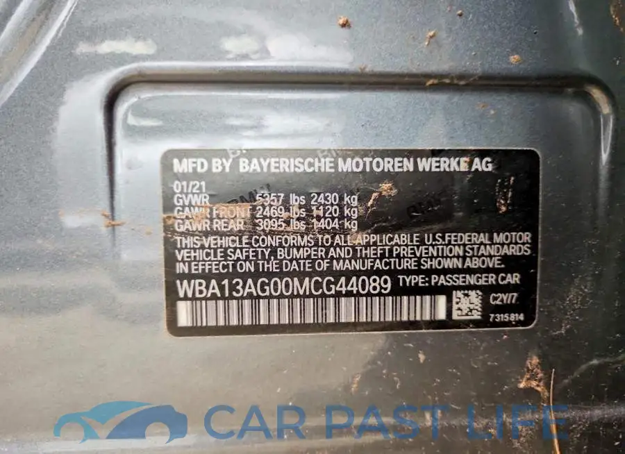 WBA13AG00MCG44089# 12