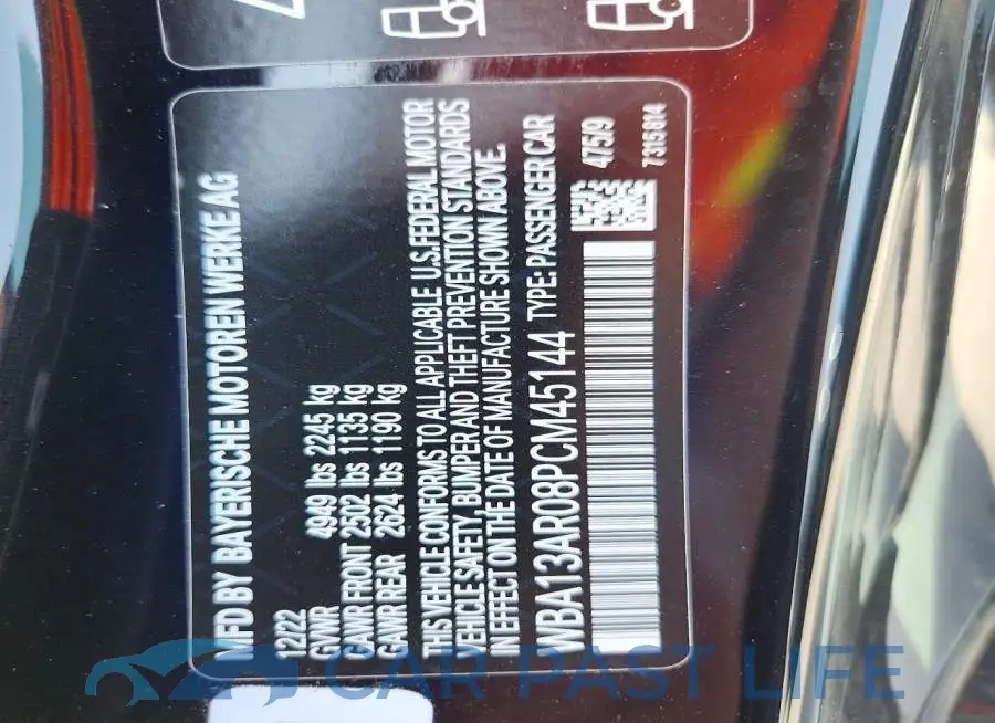WBA13AR08PCM45144# 12