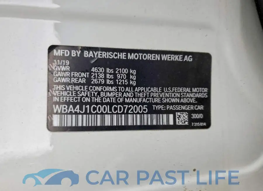 WBA4J1C00LCD72005# 12