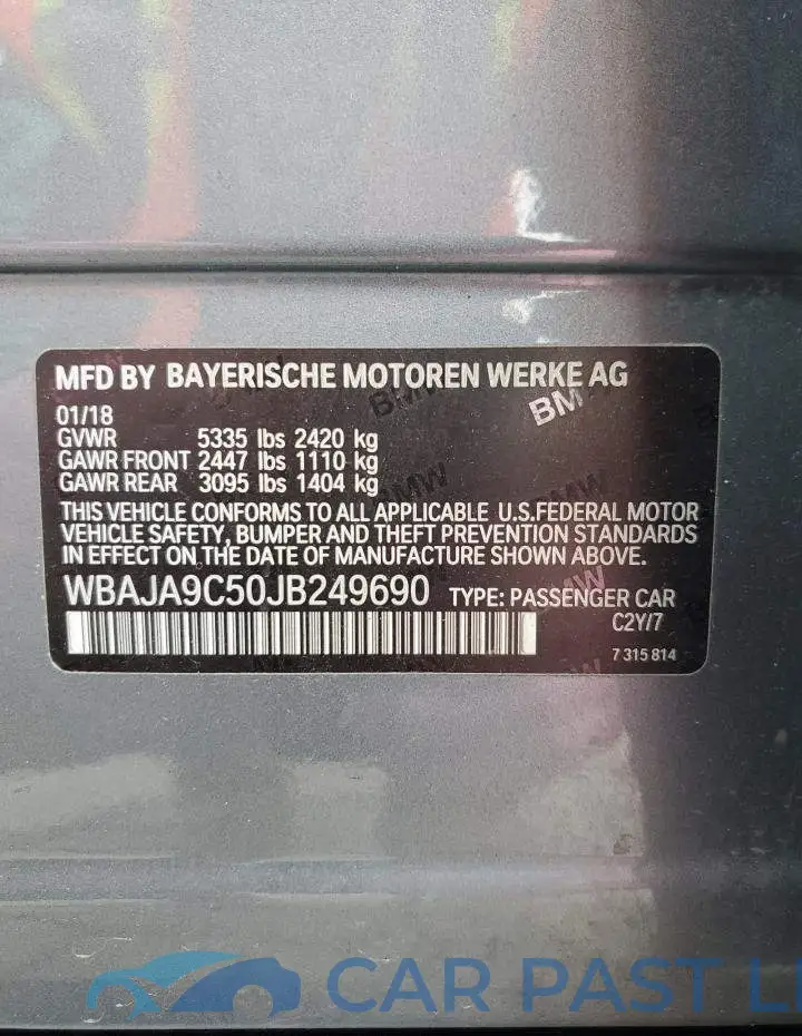 WBAJA9C50JB249690# 12