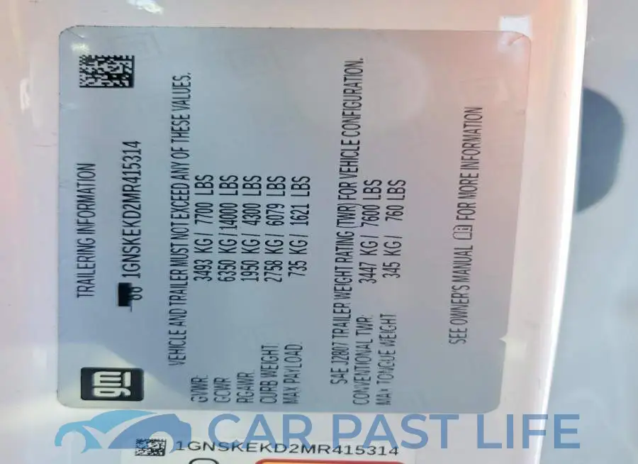 1GNSKEKD2MR415314# 13