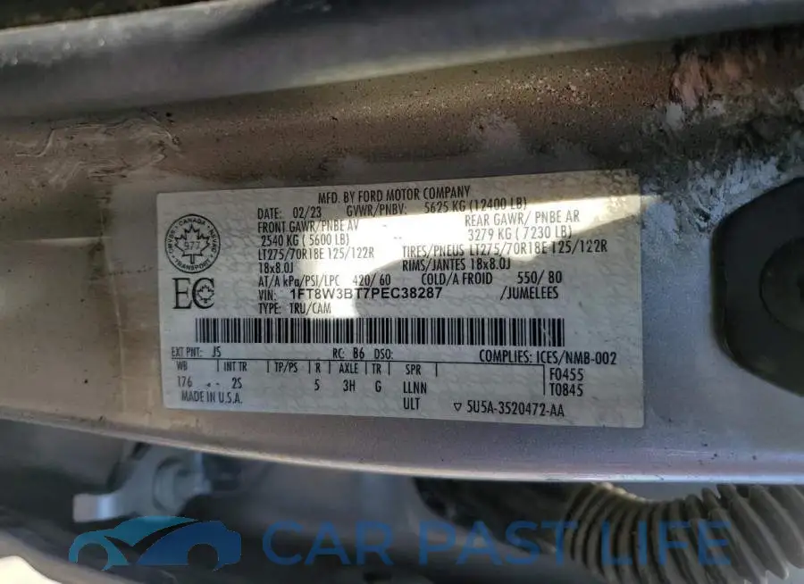 1FT8W3BT7PEC38287# 12